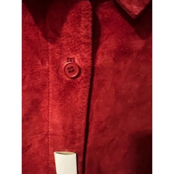 Jessica Holbrook Jacket M Shacket Suede Leather Red Washable boho festival New - Picture 4 of 11